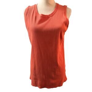 Chico's Zenergy Ribbed Tank Top, Coral, Cotton Modal Blend, Size Large